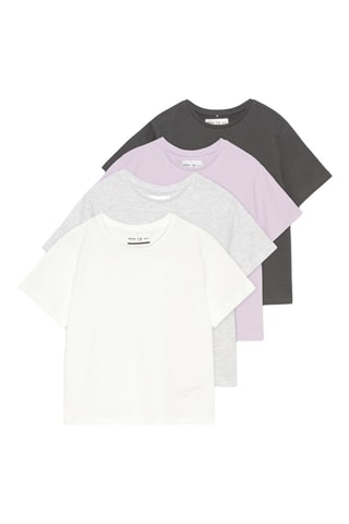 4 t-shirts - Mauve et gris