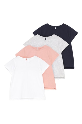 4 t-shirts - Blanc et vieux rose
