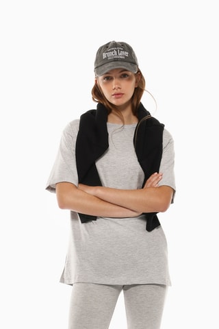 T-shirt oversize - Gris chiné