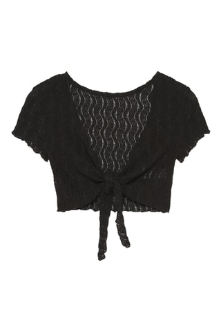 Crop top noué - Noir