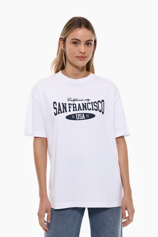 T-shirt oversize College Stockholm - Blanc
