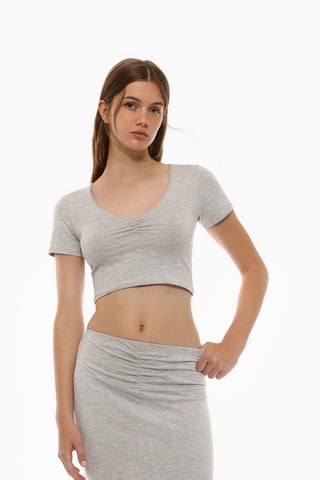 Crop top - Gris chiné
