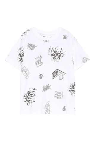 4 T-shirts - Wit, gemêleerd lichtgrijs en antraciet