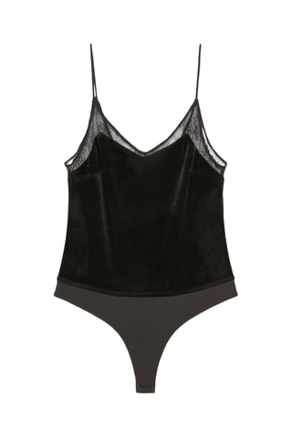 Body en velours - Noir