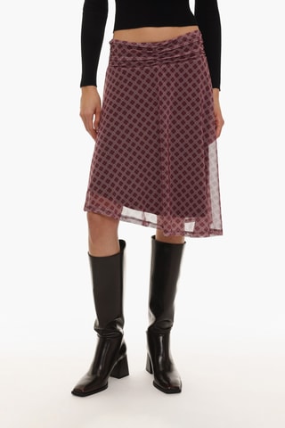 Jupe midi en tulle - Marron