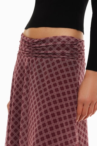 Jupe midi en tulle - Marron