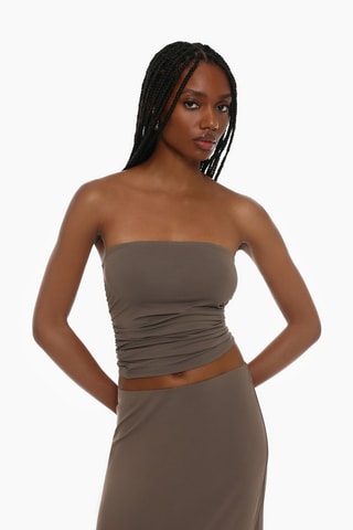 Crop top bustier - Marron