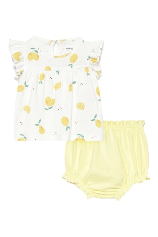 T-shirt et bloomer - Blanc et jaune