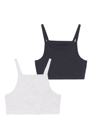 2 débardeurs - Bleu marine et blanc