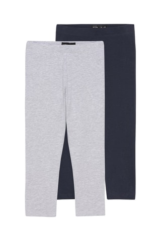 2 leggings - Gris et bleu marine