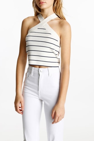 Pantalon taille haute - Blanc