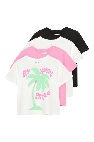 4 t-shirts - Blanc et rose