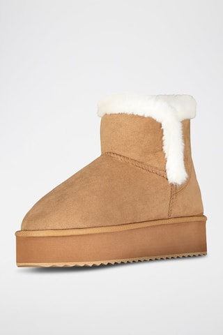 Botas forradas com plataforma Oslo - Camel