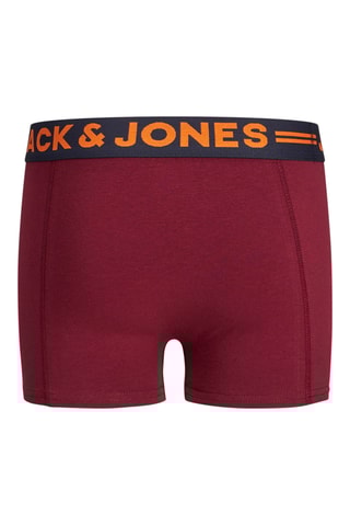 3 Boxers Bordeauxrood en Marineblauw - Jack & Jones Junior