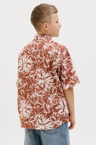 Camisa loose - Terracotta e branco - Jack & Jones Junior