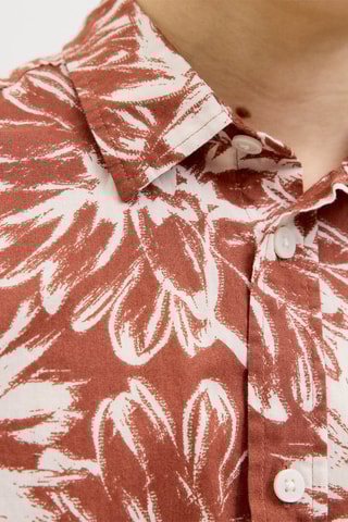 Camisa loose - Terracotta e branco - Jack & Jones Junior