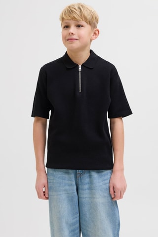 Polo relaxed - Preto - Jack & Jones Junior