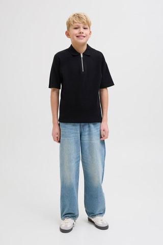 Polo relaxed - Preto - Jack & Jones Junior