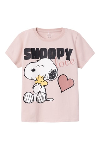 T-shirt Snoopy en Woodstock Snoopy en The Peanuts - Roze - Name it Kids
