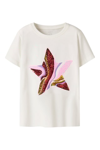 Biologisch Katoenen T-shirt - Ecru - Name it Kids