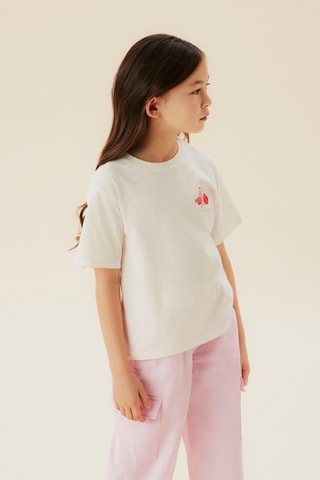 Biologisch Katoenen T-shirt - Ecru - Name it Kids