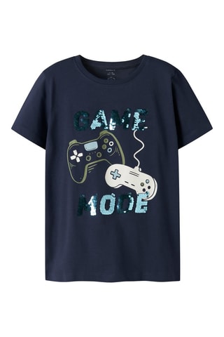 Biologisch Katoenen T-shirt - Indigoblauw - Name it Kids