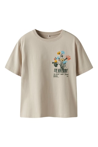 Biologisch Katoenen T-shirt - Beige - Name it Kids