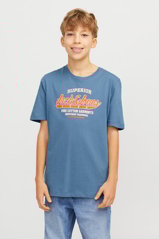 Biologisch Katoenen T-shirt - Kobaltblauw - Jack & Jones Junior