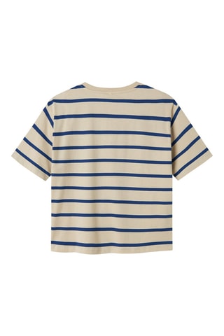 Biologisch Katoenen T-shirt - Ecru en Marineblauw - Name it Kids