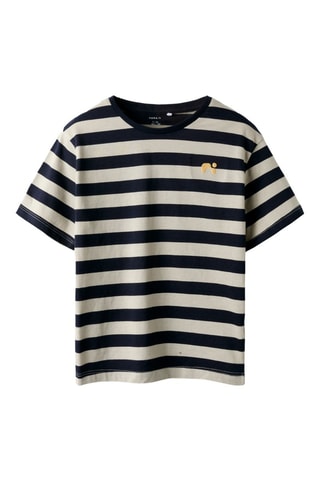 T-shirt - Donkerblauw en Beige - Name it Kids