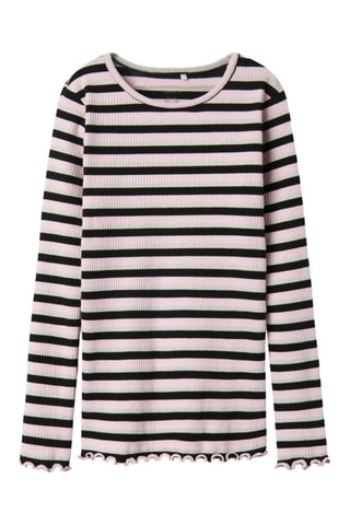 T-shirt Slim Fit - Zwart en Roze - Name it Kids