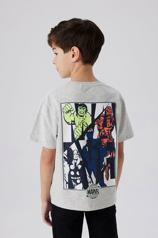 T-shirt Marvel - Gemêleerd Lichtgrijs - Name it Kids