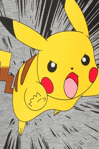 Pikachu Pokemon T-shirt - Gemêleerd Grijs - Name It