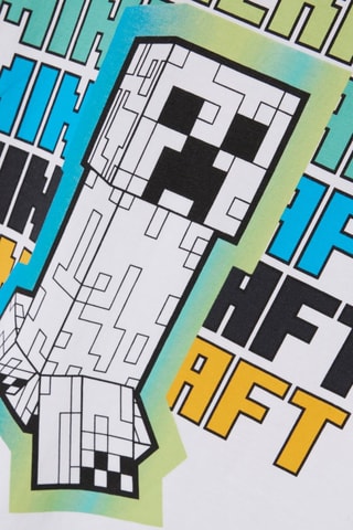 Biologisch Katoenen T-shirt Minecraft - Wit - Name It