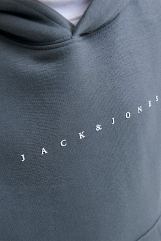 Biologisch Katoenen Sweater met Capuchon - Blauw-grijs - Jack & Jones Junior