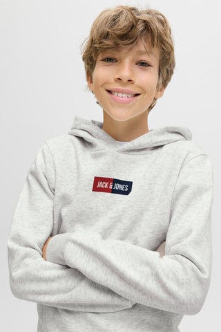 Sweater met Capuchon - Gemêleerd Wit - Jack & Jones Junior