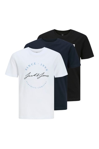 3 T-shirts regular - Wit en Zwart - Jack & Jones Junior