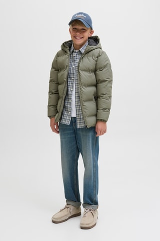 Gewatteerde jas met capuchon - Olijfgroen Jack & Jones Junior