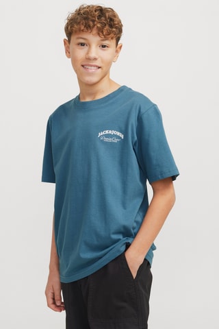T-shirt relaxed - Petrolblauw Jack & Jones Junior