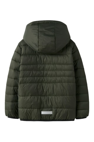 Gewatteerde jas met capuchon - Kaki - Name It Kids