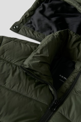 Gewatteerde jas met capuchon - Kaki - Name It Kids