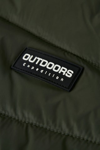 Gewatteerde jas met capuchon - Kaki - Name It Kids