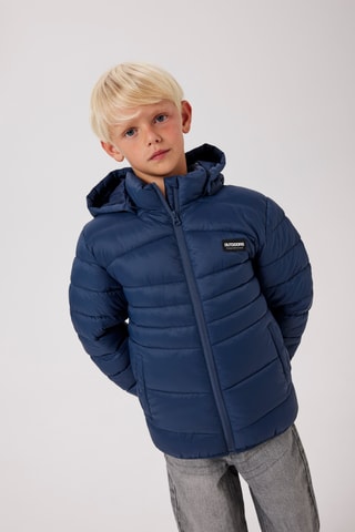 Gewatteerde jas met capuchon - Marineblauw - Name It Kids