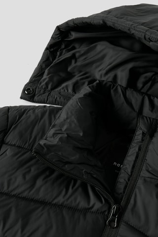 Gewatteerde jas met capuchon - Zwart - Name It Kids