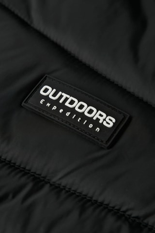 Gewatteerde jas met capuchon - Zwart - Name It Kids