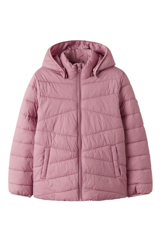Gewatteerde jas met capuchon - Lichtpaars - Name It Kids