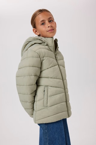 Gewatteerde jas met capuchon - Zeegroen - Name It Kids