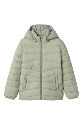 Gewatteerde jas met capuchon - Zeegroen - Name It Kids
