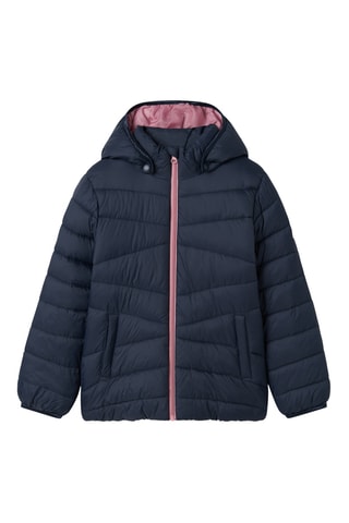 Gewatteerde jas met capuchon - Donkerblauw - Name It Kids