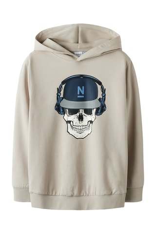 Biologisch Katoenen Sweater met Capuchon - Beige en Blauw - Name It Kids